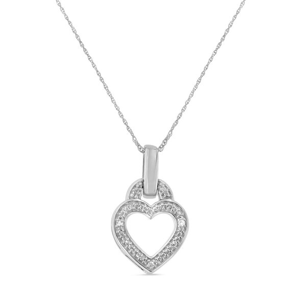 Haus of Brilliance .925 Sterling Silver 1/20 Cttw Round Cut Diamond Heart